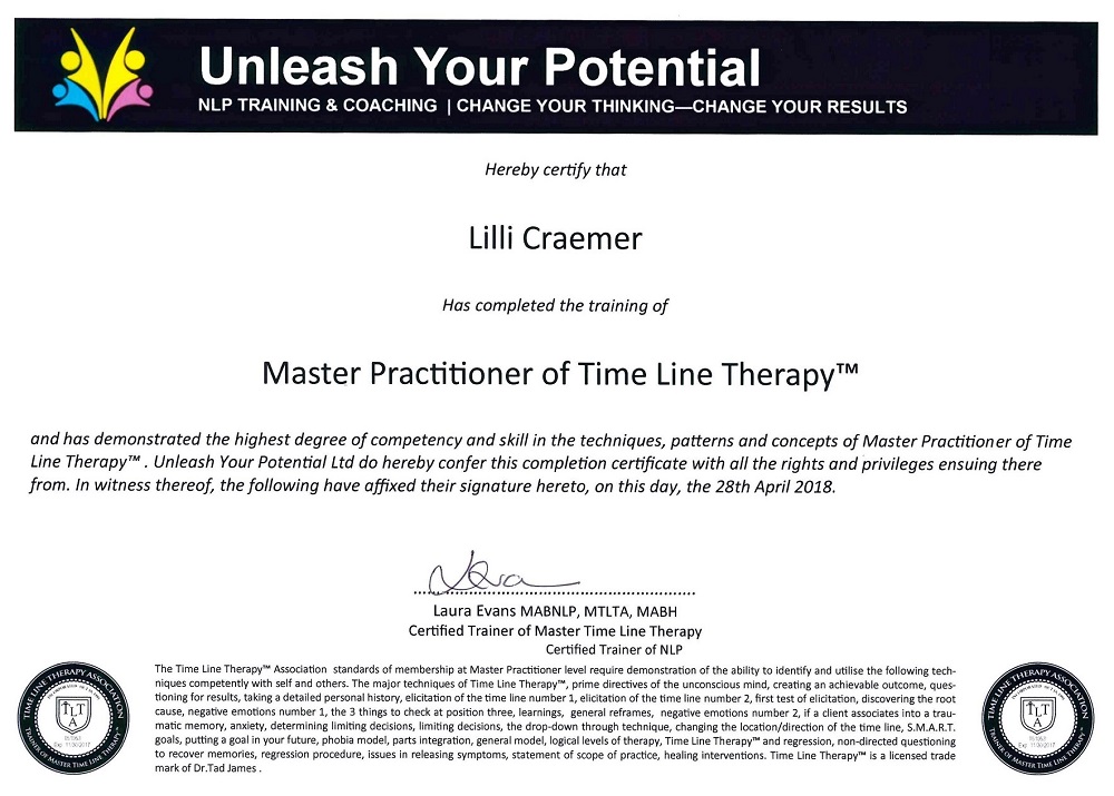 Certified Master Practitioner of Time Line Therapy™